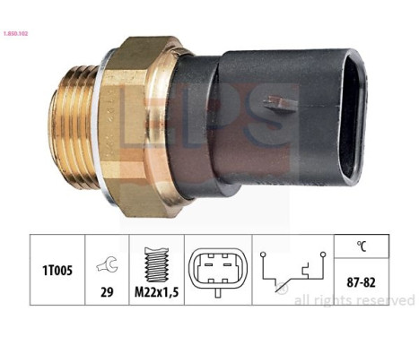 Temperature Switch, radiator fan Made in Italy - OE Equivalent 1.850.102 EPS Facet
