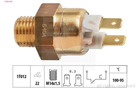 Temperature Switch, radiator fan Made in Italy - OE Equivalent 1.850.104 EPS Facet