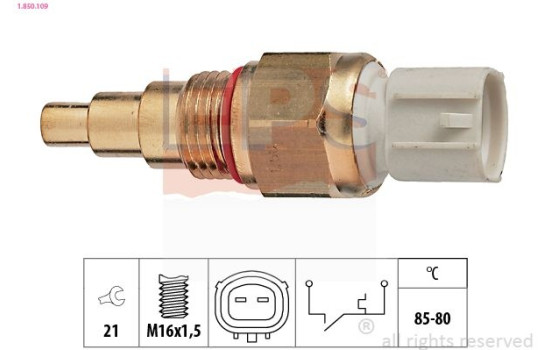 Temperature Switch, radiator fan Made in Italy - OE Equivalent 1.850.109 EPS Facet