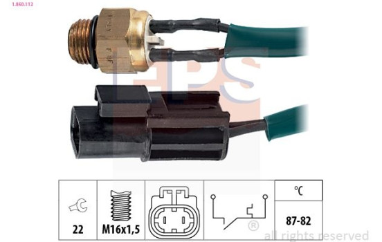 Temperature Switch, radiator fan Made in Italy - OE Equivalent 1.850.112 EPS Facet
