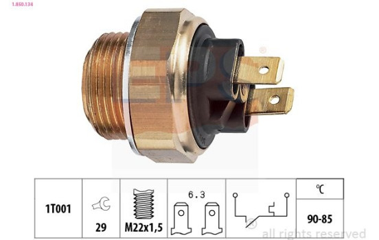 Temperature Switch, radiator fan Made in Italy - OE Equivalent 1.850.134 EPS Facet
