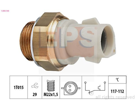 Temperature Switch, radiator fan Made in Italy - OE Equivalent 1.850.166 EPS Facet