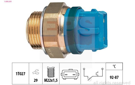 Temperature Switch, radiator fan Made in Italy - OE Equivalent 1.850.201 EPS Facet