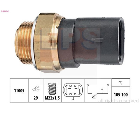 Temperature Switch, radiator fan Made in Italy - OE Equivalent 1.850.241 EPS Facet