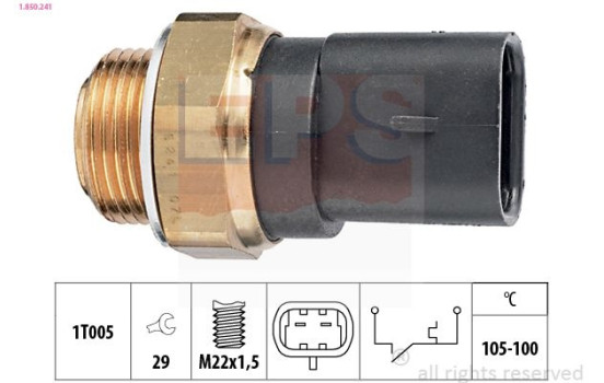Temperature Switch, radiator fan Made in Italy - OE Equivalent 1.850.241 EPS Facet