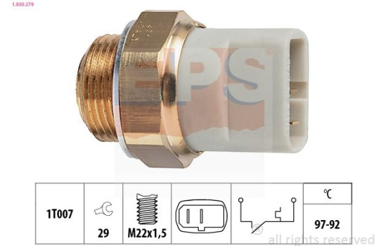 Temperature Switch, radiator fan Made in Italy - OE Equivalent 1.850.279 EPS Facet