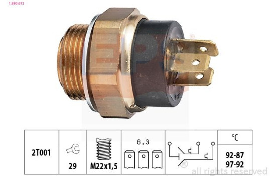 Temperature Switch, radiator fan Made in Italy - OE Equivalent 1.850.612 EPS Facet