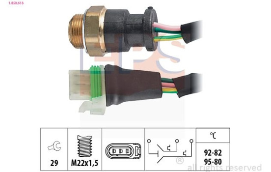 Temperature Switch, radiator fan Made in Italy - OE Equivalent 1.850.618 EPS Facet