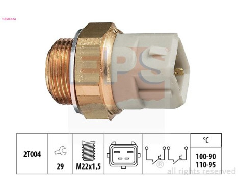 Temperature Switch, radiator fan Made in Italy - OE Equivalent 1.850.624 EPS Facet