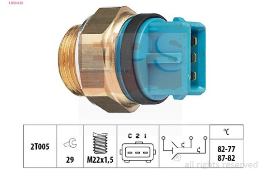 Temperature Switch, radiator fan Made in Italy - OE Equivalent 1.850.630 EPS Facet