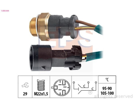Temperature Switch, radiator fan Made in Italy - OE Equivalent 1.850.644 EPS Facet
