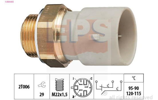 Temperature Switch, radiator fan Made in Italy - OE Equivalent 1.850.655 EPS Facet