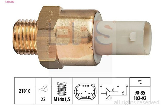 Temperature Switch, radiator fan Made in Italy - OE Equivalent 1.850.683 EPS Facet