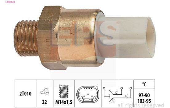 Temperature Switch, radiator fan Made in Italy - OE Equivalent 1.850.684 EPS Facet
