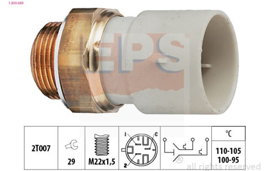 Temperature Switch, radiator fan Made in Italy - OE Equivalent 1.850.689 EPS Facet