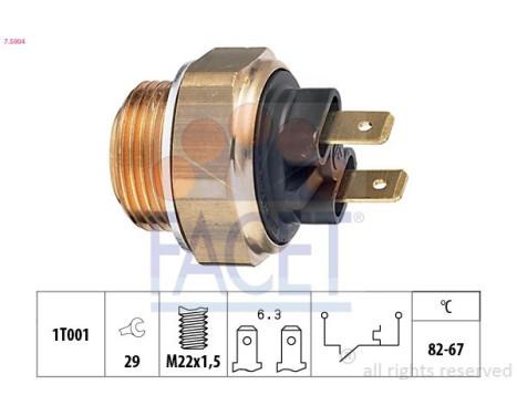 Temperature Switch, radiator fan Made in Italy - OE Equivalent 7.5004 Facet