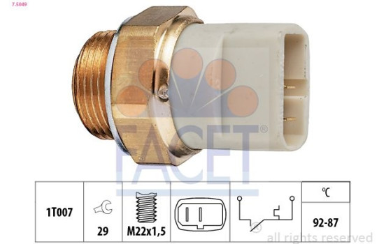 Temperature Switch, radiator fan Made in Italy - OE Equivalent 7.5049 Facet
