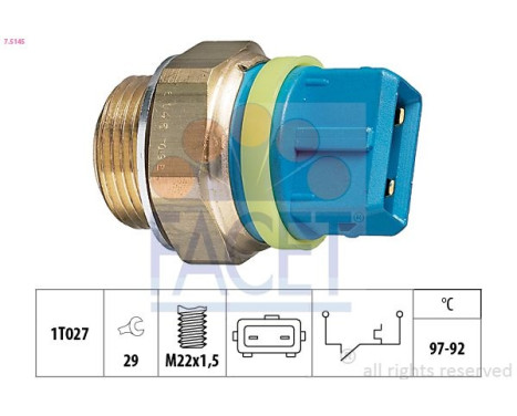 Temperature Switch, radiator fan Made in Italy - OE Equivalent 7.5145 Facet