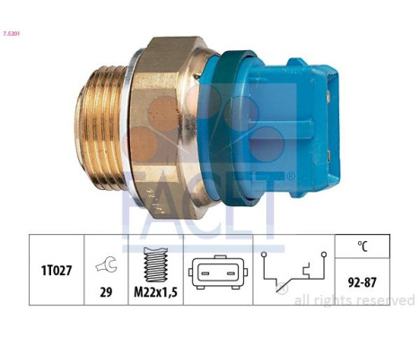 Temperature Switch, radiator fan Made in Italy - OE Equivalent 7.5201 Facet