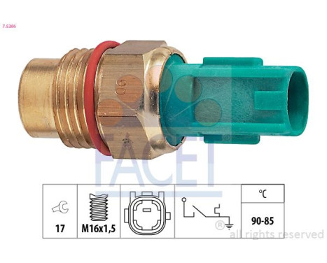 Temperature Switch, radiator fan Made in Italy - OE Equivalent 7.5266 Facet