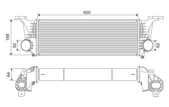 Intercooler, charge air cooler 818315 Valeo