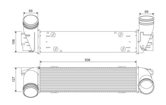 Intercooler, charge air cooler 818392 Valeo