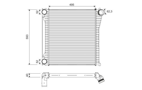 Intercooler, charge air cooler 818397 Valeo