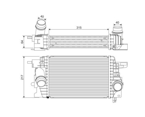 Intercooler, charge air cooler 818399 Valeo