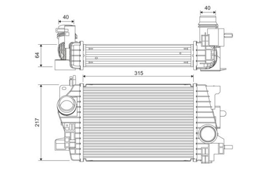 Intercooler, charge air cooler 818537 Valeo