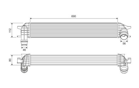 Intercooler, charge air cooler 818696 Valeo