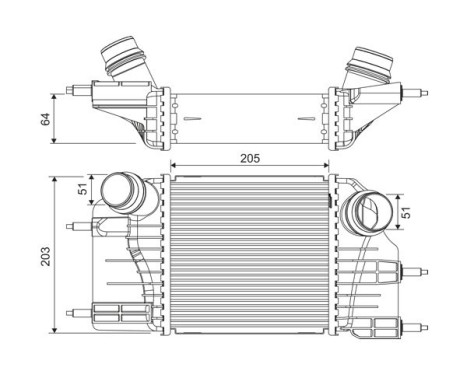 Intercooler, charge air cooler 822908 Valeo