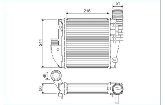 Intercooler, charge air cooler 822927 Valeo