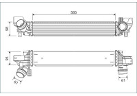 Intercooler, charge air cooler 822932 Valeo