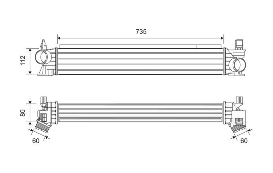 Intercooler, charge air cooler 822945 Valeo