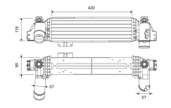Intercooler, charge air cooler 822946 Valeo