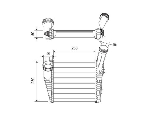 Intercooler, charge air cooler 822947 Valeo
