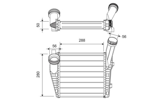 Intercooler, charge air cooler 822947 Valeo