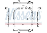 Intercooler, charge air cooler 961154 Nissens