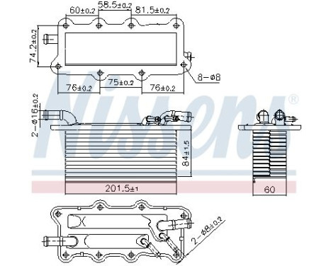 Intercooler, charge air cooler 96122 Nissens