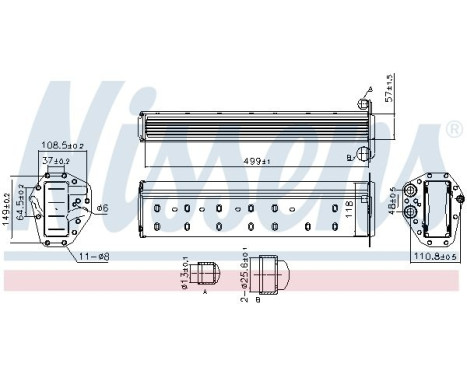 Intercooler, charge air cooler 961227 Nissens