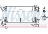 Intercooler, charge air cooler 961269 Nissens
