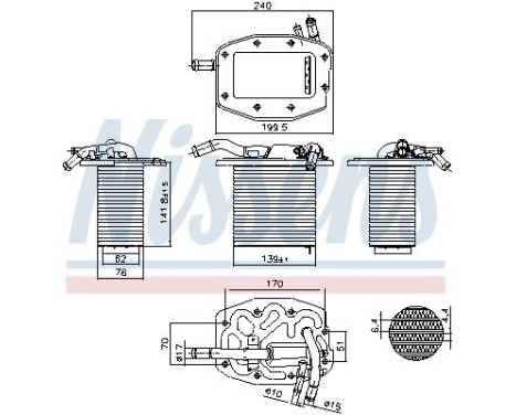 Intercooler, charge air cooler 961297 Nissens