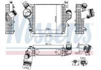 Intercooler, charge air cooler 961304 Nissens