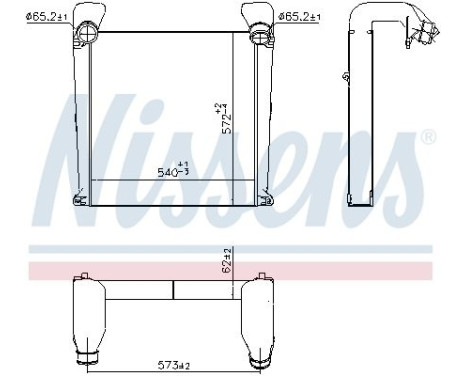 Intercooler, charge air cooler 961331 Nissens
