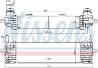 Intercooler, charge air cooler 961338 Nissens