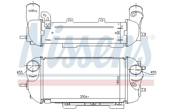 Intercooler, charge air cooler 961497 Nissens