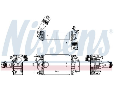 Intercooler, charge air cooler 961602 Nissens