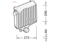 Intercooler, charge air cooler DIT28023 Denso