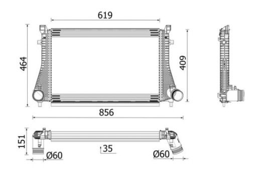 Intercooler, charge air cooler