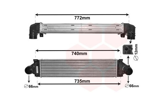 Intercooler, charger 02004219 International Radiators